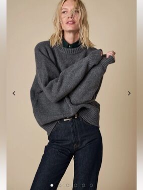 100% wool Classic Crewneck Sweater in Charcoal Gray soldout.nyc small 
US 4-6